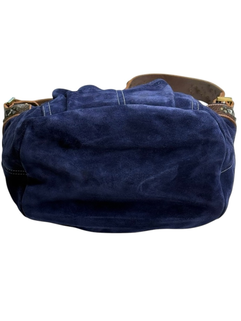 Limited Edition: Tylie ᪣ Y2K Utility Suede Hobo Bag ᪣ Pyramid Stud Strap ᪣ Blue - Picture 9 of 16